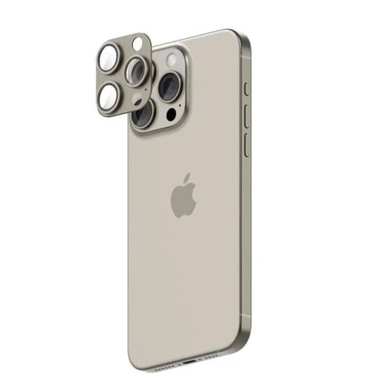 Smartix Premium Aluminium Camera Glass for iPhone 16 Pro/Pro Max - Natural Titanium